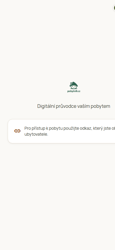 Mobilní portál hosta app.pobytnik.cz